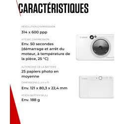 Appareil Photo Instantané Canon Zoemini S2 Blanc