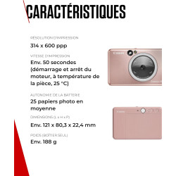 Canon Zoemini S2 Appareil photo instantanné + imprimante , Rose Doré