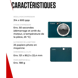 Canon Zoemini S2 Appareil photo instantanné + imprimante , Turquoise Foncé