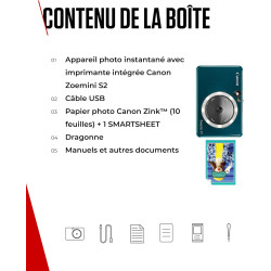 Canon Zoemini S2 Appareil photo instantanné + imprimante , Turquoise Foncé