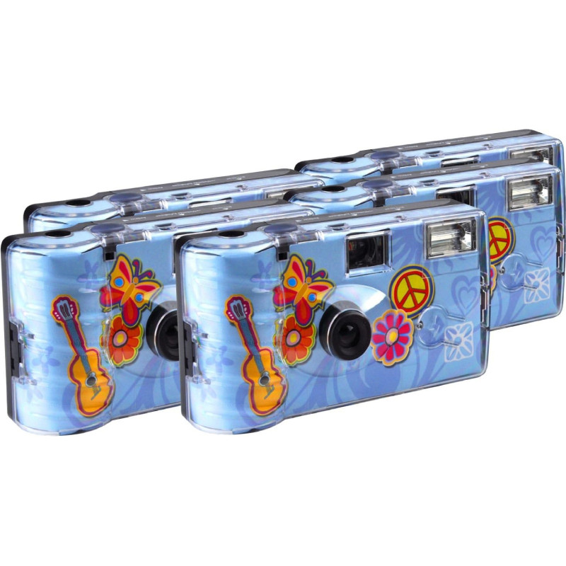 TopShot Lot de 5 appareils Photo jetables Flower Power pour 27 Photos avec Flash