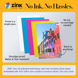 Kodak Printomatic Caméra Instantanée Full-Color – Pack 75 Feuilles – Photo Zink 2x3 – Bleu