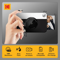KODAK Printomatic Appareil Photo instantané, USB, Noir, Paquet Cadeau