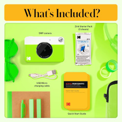 KODAK Printomatic Appareil photo numérique à impression instantanée couleur – Photos de haute qualité sur papier autocollant Zin