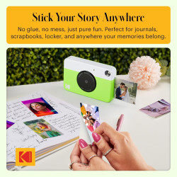 KODAK Printomatic Appareil photo numérique à impression instantanée couleur – Photos de haute qualité sur papier autocollant Zin