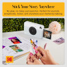 Kodak printomatic instant camera (gris) gift bundle + zink paper (20 sheets) + deluxe case + 7 fun sticker sets + twin tip marke