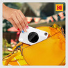 Kodak printomatic instant camera (gris) gift bundle + zink paper (20 sheets) + deluxe case + 7 fun sticker sets + twin tip marke