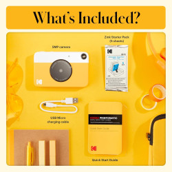 Kodak Printomatic Caméra Instantanée Full-Color – Pack 75 Feuilles – Photo Zink 2x3 – Jaune