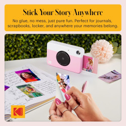 Kodak Printomatic Caméra Instantanée Full-Color – Pack 75 Feuilles – Photo Zink 2x3 – Rose