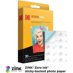 Kodak printomatic instant camera (rose) gift bundle + zink paper (20 sheets) + deluxe case + 7 fun sticker sets + twin tip marke