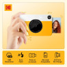 Kodak printomatic instant camera (jaune) gift bundle + zink paper (20 sheets) + deluxe case + 7 fun sticker sets + twin tip mark