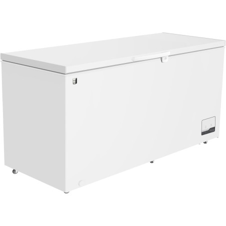 METRO Professional Congélateur bahut GHF2500, acier/aluminium, 165 x 73.5 x 83.5 cm, 500 L, 125 W, 2 paniers, éclairage LED, ave