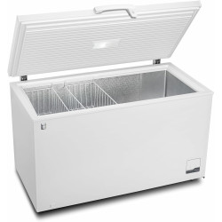 METRO Professional Congélateur bahut GHF2500, acier/aluminium, 165 x 73.5 x 83.5 cm, 500 L, 125 W, 2 paniers, éclairage LED, ave