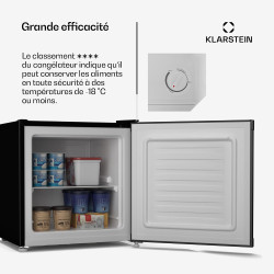 Klarstein Irene Retro Mini congélateur 31 L Réfrigérateur/congélateur compact - Température ajustable -24°C à 10°C, Économe en é
