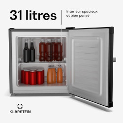 Klarstein Irene Retro Mini congélateur 31 L Réfrigérateur/congélateur compact - Température ajustable -24°C à 10°C, Économe en é