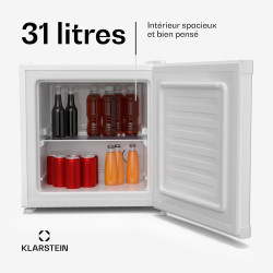 Klarstein Irene Mini congélateur 31 L, Réfrigérateur/congélateur compact - Température réglable -24°C à 10°C, Économe en énergie