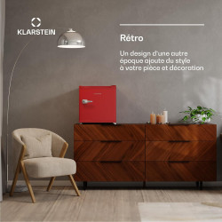 Klarstein Irene Retro Mini congélateur, réfrigérateur congélateur 31 L,Température ajustable -24°C à 10°C, Économie d'énergie Cl