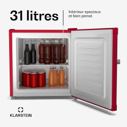 Klarstein Irene Retro Mini congélateur, réfrigérateur congélateur 31 L,Température ajustable -24°C à 10°C, Économie d'énergie Cl
