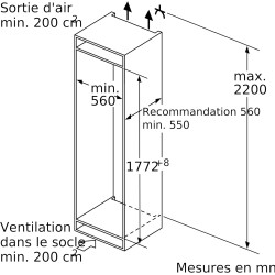 Bosch GIN81VEE0, Série 4, Congélateur armoire, Encastrable, 177.2 x 55.8 cm, 212 L