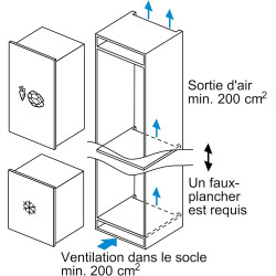 Bosch GIV21AFE0, Série 6, Petit congélateur, Encastrable, 88 x 56 cm, 96 L