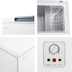 Hisense - MCF95E - Congélateur Coffre Capacité 95 L, Silencieux 40 dB, Blanc, 54.6 x 47.9 x 85.4 cm