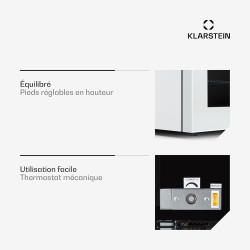 Klarstein IceAge 88 Mini Congélateur, 88L, Température 0 à -18°C, Éclairage LED, 3 Étagères, Énergie Classe E, Compact & Économi