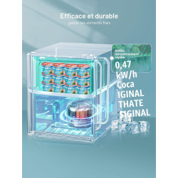 FOHERE 32L Mini Congélateur, Porte Réversible, Pieds Réglables en Hauteur, Économie d'Énergie et Silencieux, pratique dans le Bu