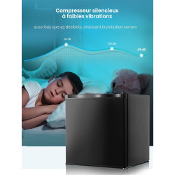 FOHERE 32L Mini Congélateur, Porte Réversible, Pieds Réglables en Hauteur, Économie d'Énergie et Silencieux, pratique dans le Bu