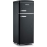 SEVERIN Réfrigérateur Congélateur 2 portes, Pose libre, Longueur 55cm, 206L, Classe E, Veggibox incluse, Rétro, Noir mat, RKG 89