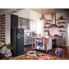 SEVERIN Réfrigérateur Congélateur 2 portes, Pose libre, Longueur 55cm, 206L, Classe E, Veggibox incluse, Rétro, Noir mat, RKG 89