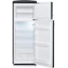 SEVERIN Réfrigérateur Congélateur 2 portes, Pose libre, Longueur 55cm, 206L, Classe E, Veggibox incluse, Rétro, Noir mat, RKG 89