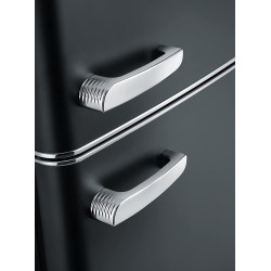 SEVERIN Réfrigérateur Congélateur 2 portes, Pose libre, Longueur 55cm, 206L, Classe E, Veggibox incluse, Rétro, Noir mat, RKG 89