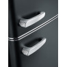 SEVERIN Réfrigérateur Congélateur 2 portes, Pose libre, Longueur 55cm, 206L, Classe E, Veggibox incluse, Rétro, Noir mat, RKG 89
