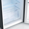 SEVERIN Réfrigérateur Congélateur 2 portes, Pose libre, Longueur 55cm, 206L, Classe E, Veggibox incluse, Rétro, Noir mat, RKG 89