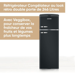 SEVERIN Réfrigérateur Congélateur 2 portes, Pose libre, Réfrigérateur Double Porte avec Congélateur Largeur 55 cm, 246 L, Classe