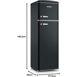 SEVERIN Réfrigérateur Congélateur 2 portes, Pose libre, Réfrigérateur Double Porte avec Congélateur Largeur 55 cm, 246 L, Classe