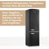 SEVERIN Réfrigérateur Congélateur combiné, Pose libre, Longueur 55 cm, 244 L, Classe D, Combiné Réfrigérateur design Rétro, Noir