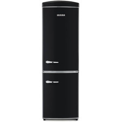 SEVERIN Réfrigérateur Congélateur combiné Total NoFrost, Pose libre, Largeur 60 cm, 315 L, Classe E, Veggibox inclus, Rétro, Noi