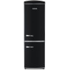 SEVERIN Réfrigérateur Congélateur combiné Total NoFrost, Pose libre, Largeur 60 cm, 315 L, Classe E, Veggibox inclus, Rétro, Noi