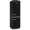 SEVERIN Réfrigérateur Congélateur combiné Total NoFrost, Pose libre, Largeur 60 cm, 315 L, Classe E, Veggibox inclus, Rétro, Noi