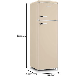 SEVERIN Réfrigérateur Congélateur 2 portes, Pose libre, Réfrigérateur Double Porte avec Congélateur Largeur 55 cm, 246 L, Classe