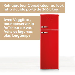 SEVERIN Réfrigérateur Congélateur 2 portes, Pose libre, Réfrigérateur Double Porte avec Congélateur Largeur 55 cm, 246 L, Classe