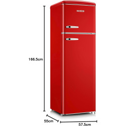 SEVERIN Réfrigérateur Congélateur 2 portes, Pose libre, Réfrigérateur Double Porte avec Congélateur Largeur 55 cm, 246 L, Classe