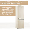SEVERIN Réfrigérateur Congélateur combiné, Pose libre, Longueur 55 cm, 244 L, Classe D, Combiné Réfrigérateur design Rétro, Crèm