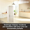 SEVERIN Réfrigérateur Congélateur combiné, Pose libre, Longueur 55 cm, 244 L, Classe D, Combiné Réfrigérateur design Rétro, Crèm