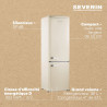 SEVERIN Réfrigérateur Congélateur combiné, Pose libre, Longueur 55 cm, 244 L, Classe D, Combiné Réfrigérateur design Rétro, Crèm