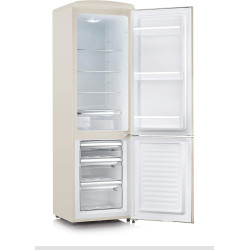 SEVERIN Réfrigérateur Congélateur combiné, Pose libre, Longueur 55 cm, 244 L, Classe D, Combiné Réfrigérateur design Rétro, Crèm