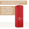 SEVERIN Réfrigérateur Congélateur combiné, Pose libre, Longueur 55 cm, 244 L, Classe D, Combiné Réfrigérateur design Rétro, Roug
