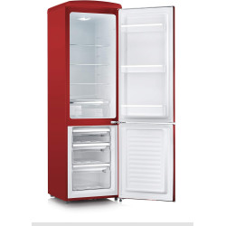 SEVERIN Réfrigérateur Congélateur combiné, Pose libre, Longueur 55 cm, 244 L, Classe D, Combiné Réfrigérateur design Rétro, Roug