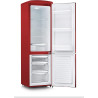 SEVERIN Réfrigérateur Congélateur combiné, Pose libre, Longueur 55 cm, 244 L, Classe D, Combiné Réfrigérateur design Rétro, Roug